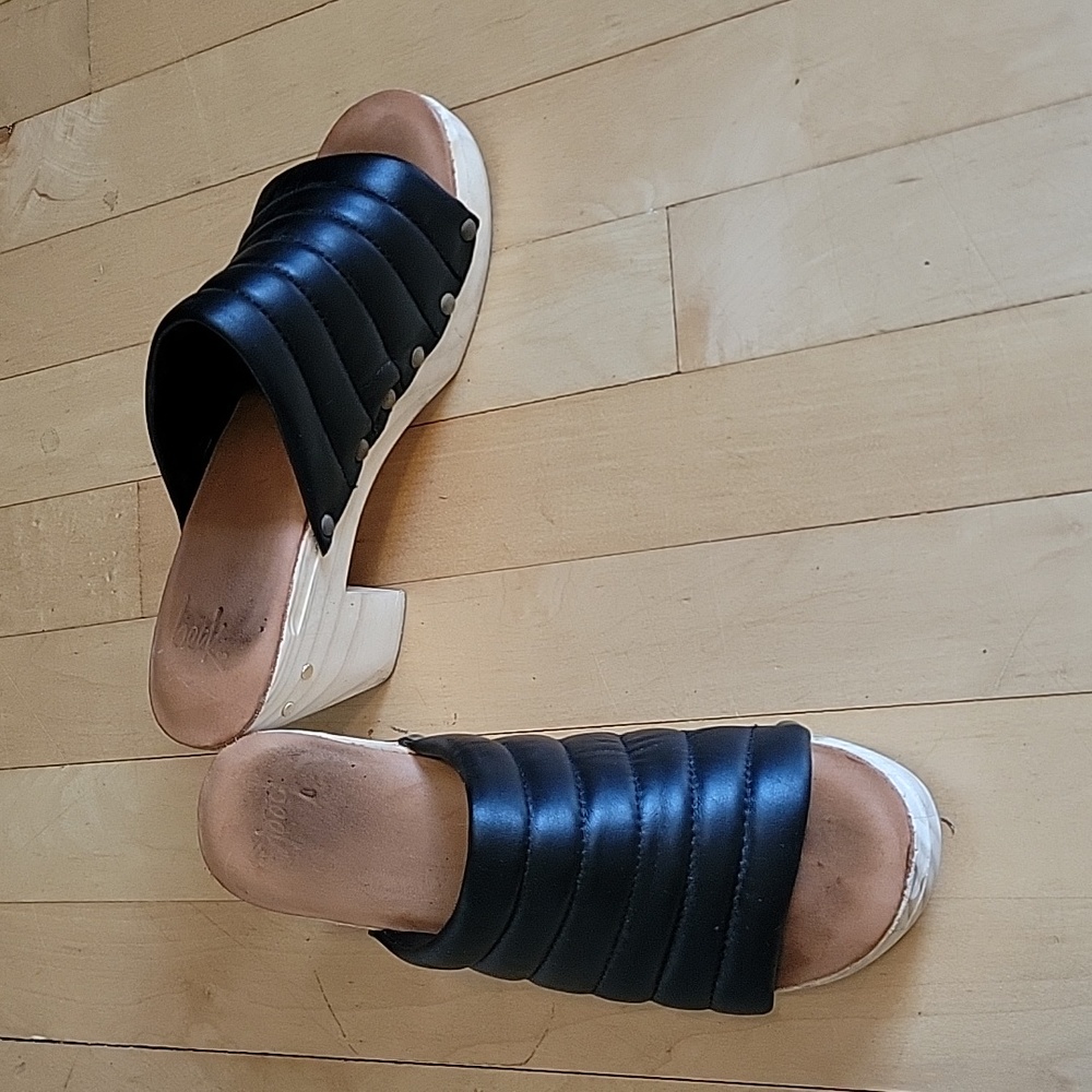 Beek wooden platform padded heeled clogs - 7